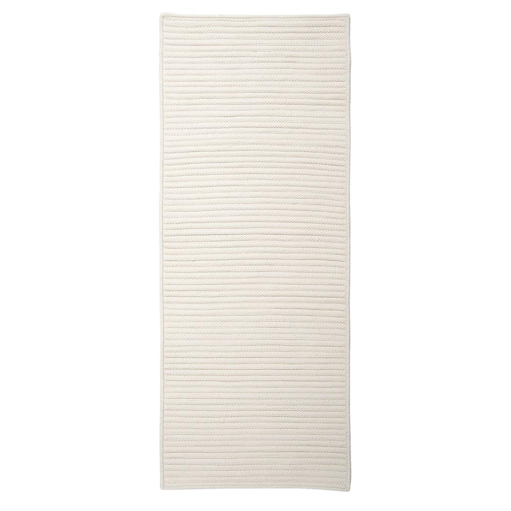 Colonial Mills 2.5' x 8' White All Purpose Handcrafted Solid Reversible Rectangular Area Throw Rug Runner