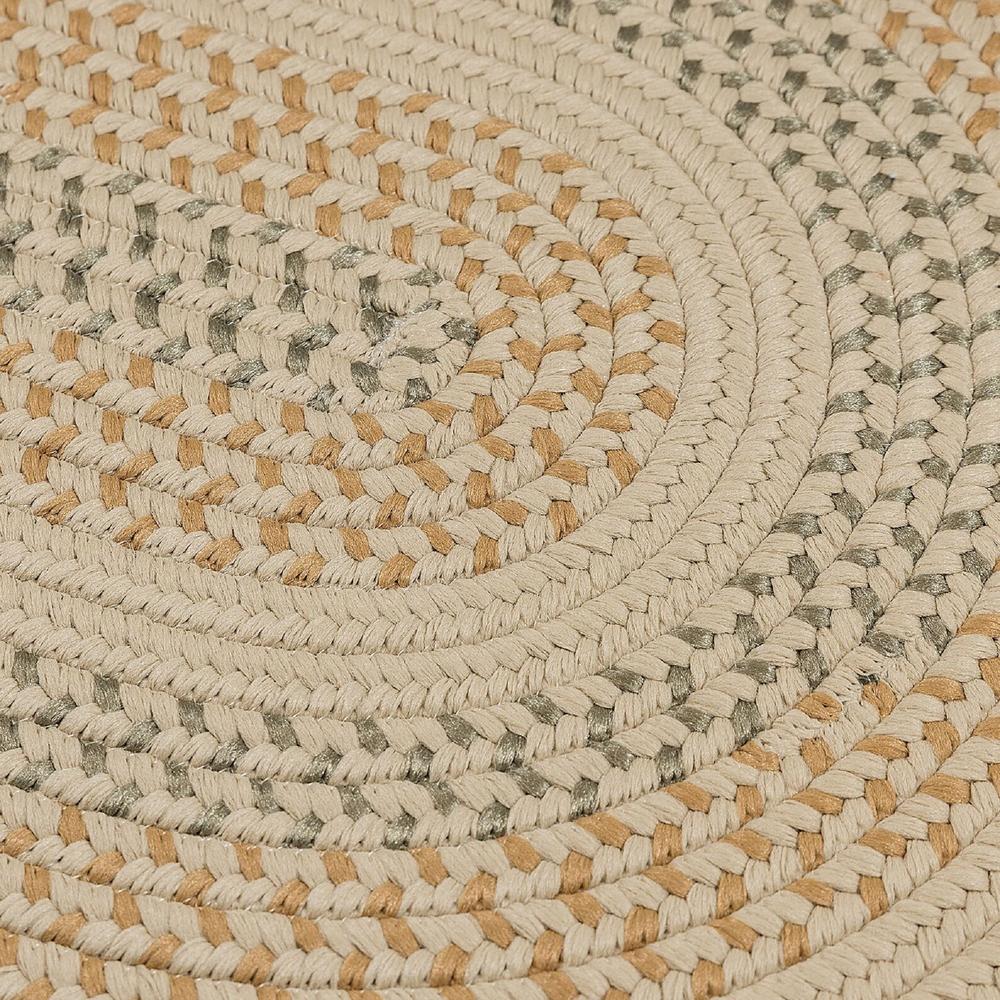 Colonial Mills 6' Beige and Green Hand Braided Round Area Throw Rug