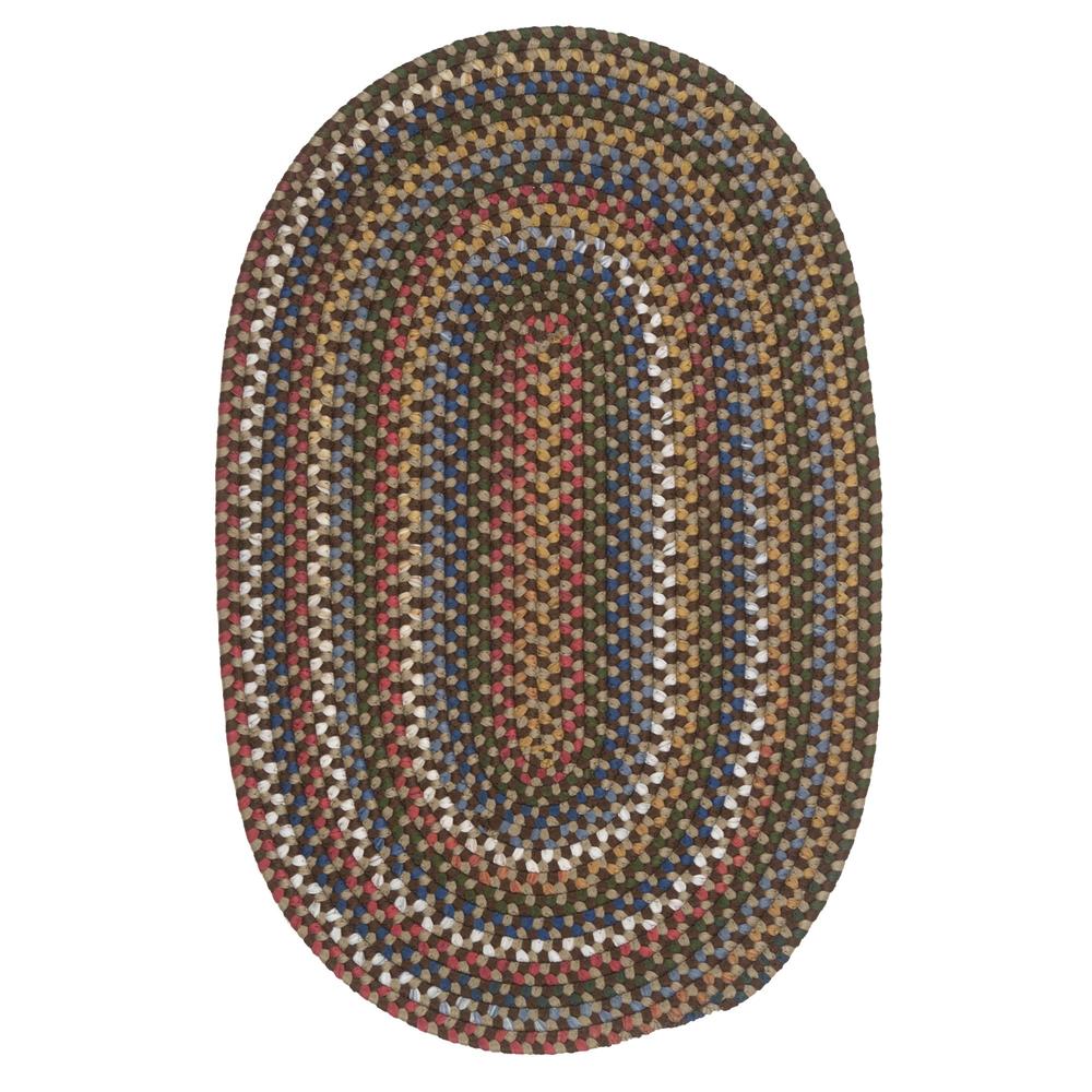 Colonial Mills 5' x 8' Brown and Red Handcrafted Reversible Oval Area Throw Rug