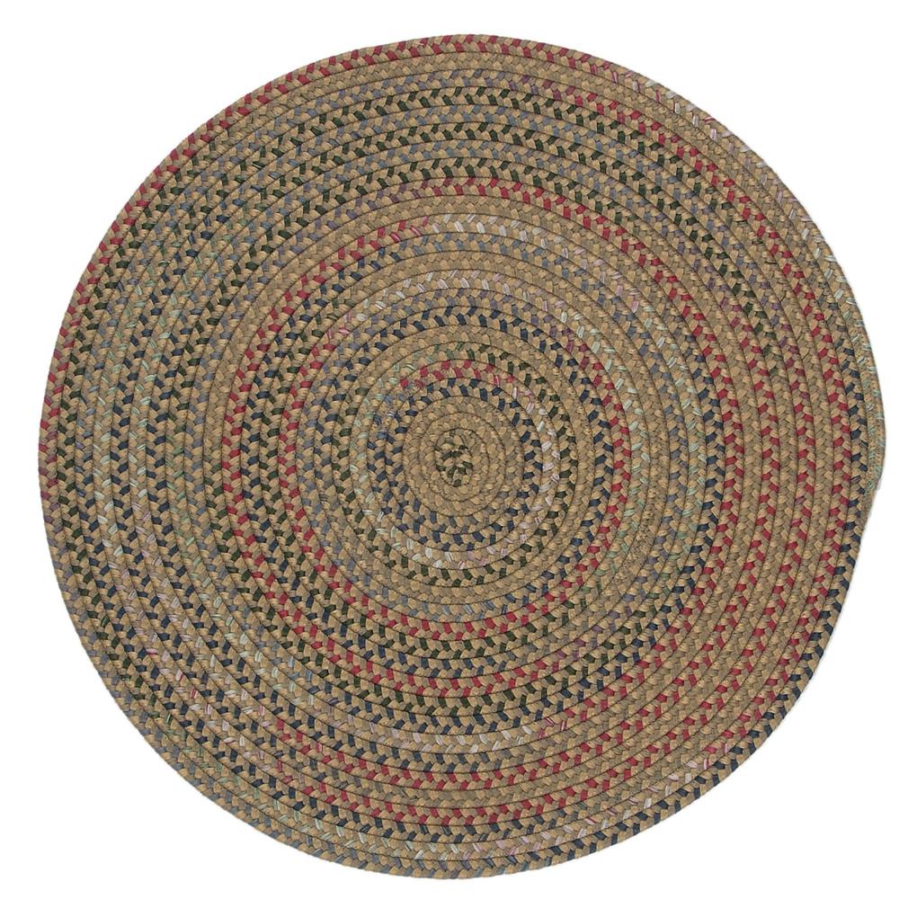 Colonial Mills 5' Brown and Blue All Purpose Handcrafted Reversible Round Area Throw Rug