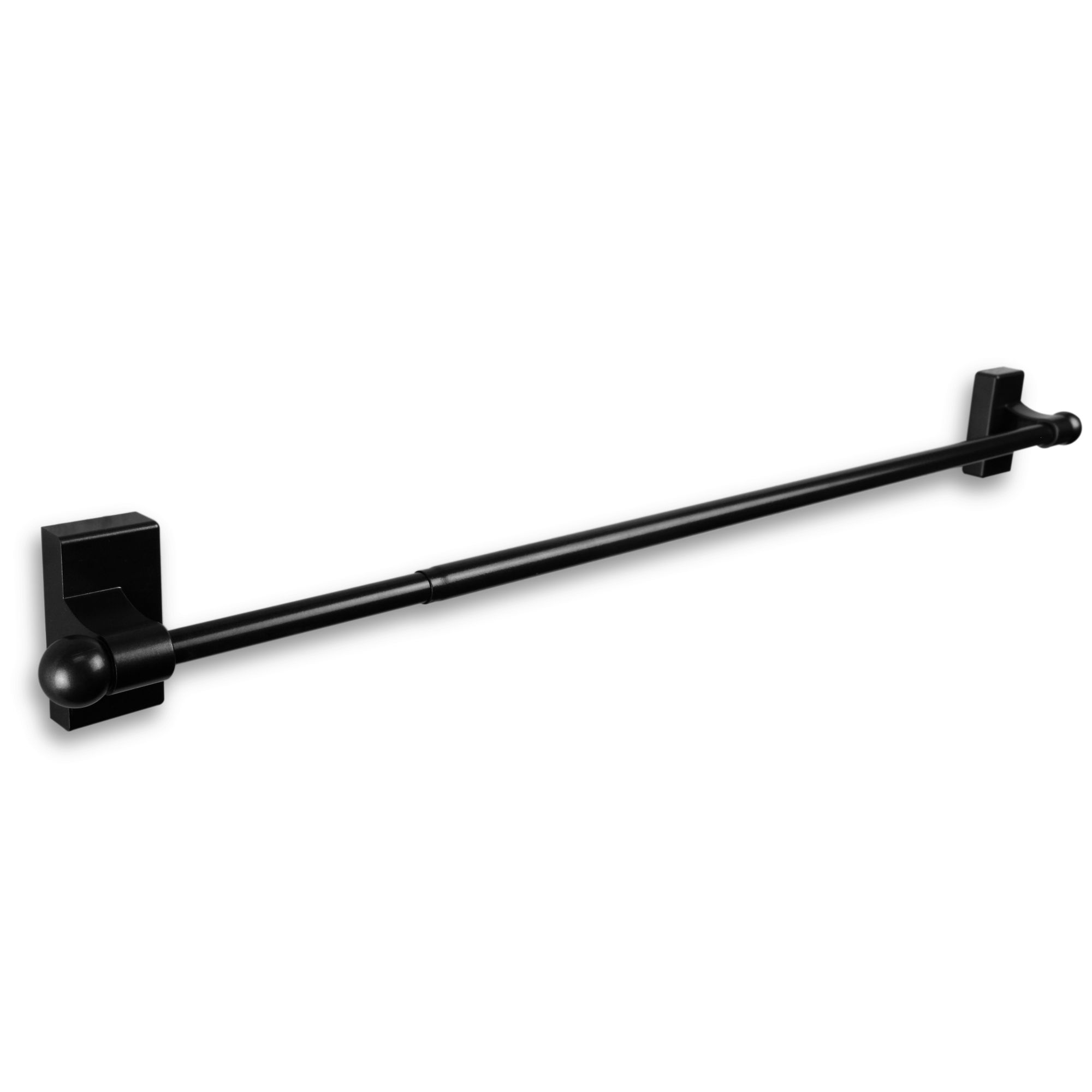 Contemporary Home Living 84" Black Contemporary Magnetic Single Curtain Rod