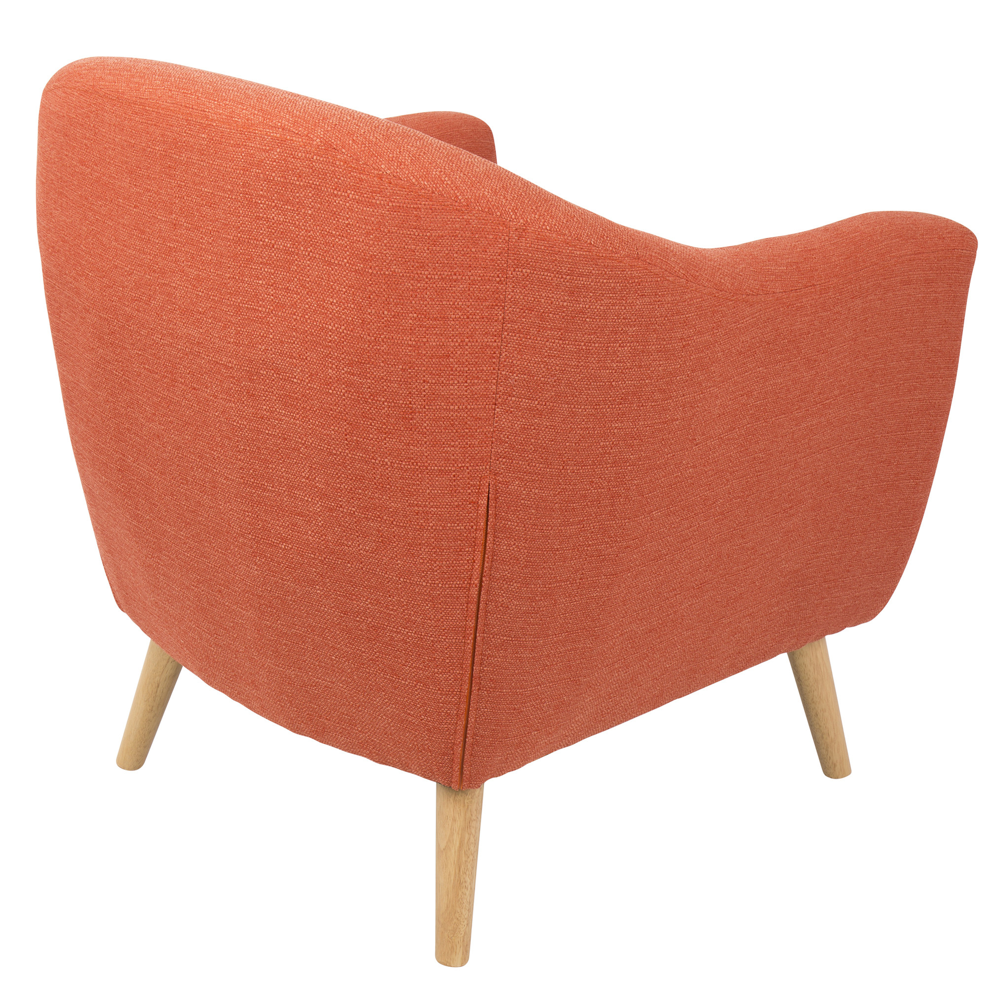 Contemporary Home Living 31" Orange Noise Fabric and Beige Rockwell Mid-Century Modern Accent Chair