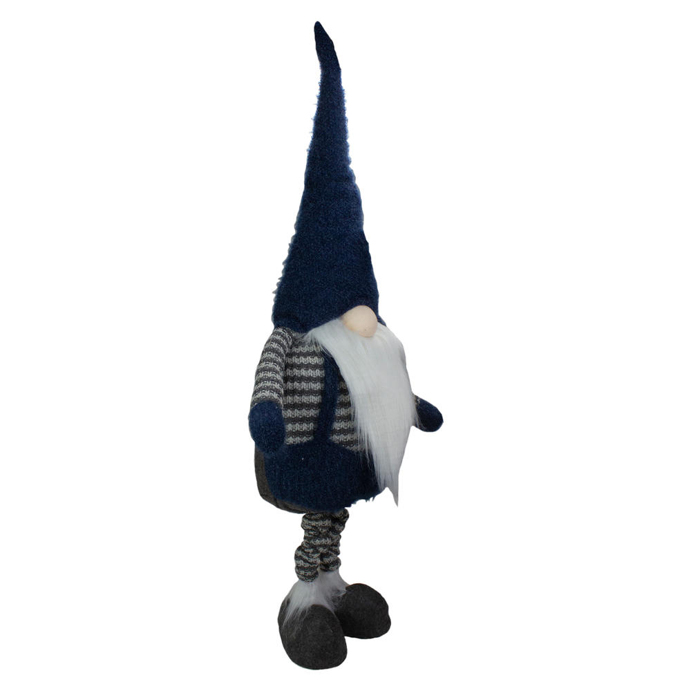 Northlight 41" LED Lighted Blue and Gray Extendable Gnome Christmas Figure