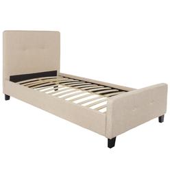 Flash Furniture HG-17-GG Tribeca Fabric Tufted Upholstered Platform Bed&#44; Beige - Twin Size