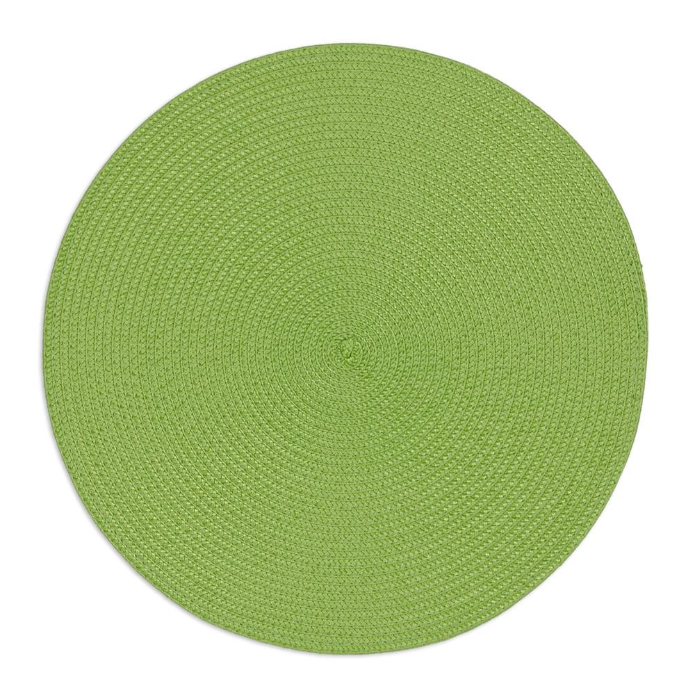 Contemporary Home Living Set of 6 Lime Green Solid Round Placemats 14.75"