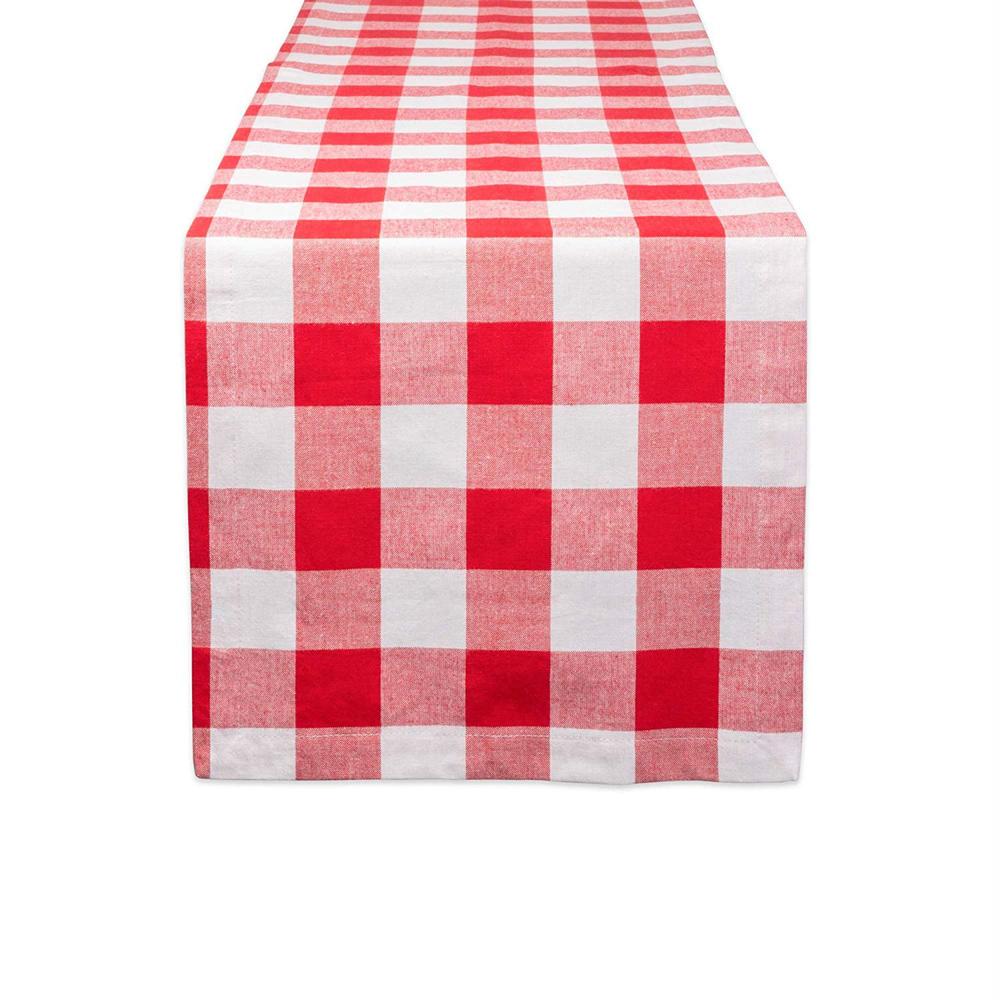 Contemporary Home Living 72" Red and White Checkered Rectangular Table Runner