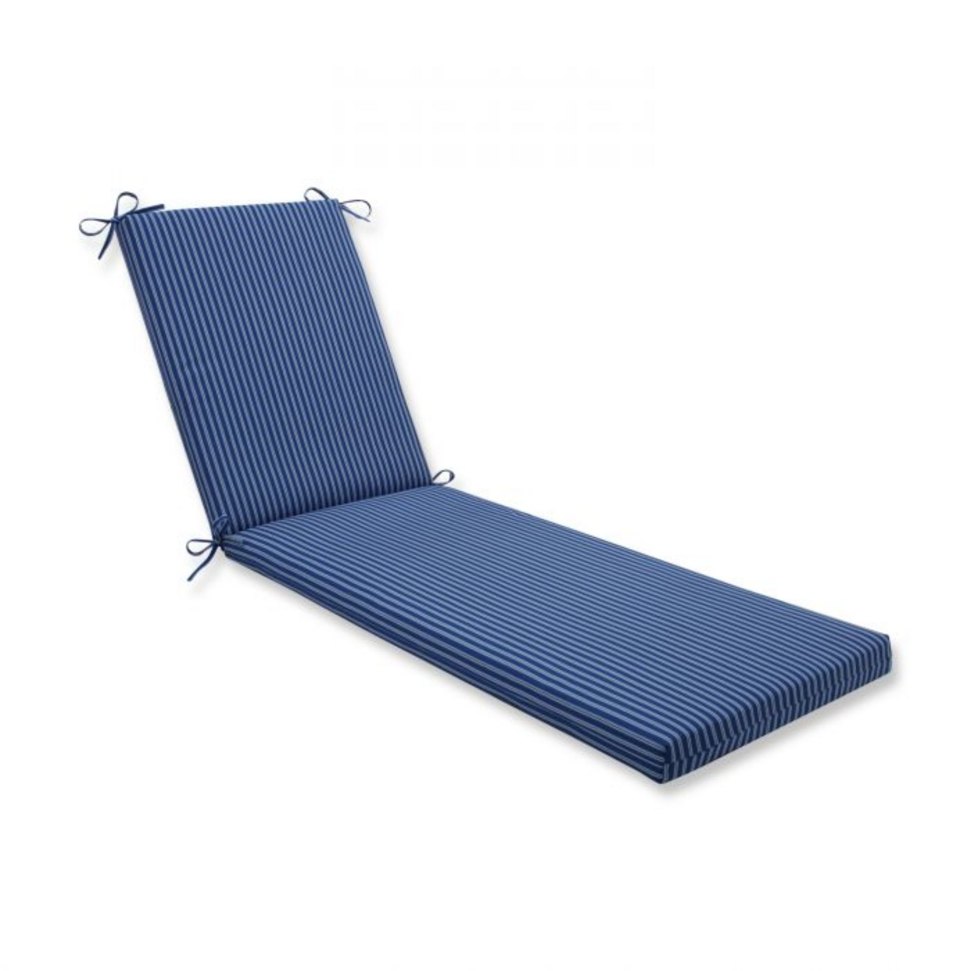CC Home Furnishings 80" Blue and White Stripe Patio Chaise Lounge Cushion