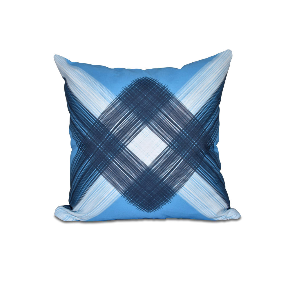 Contemporary Home Living 16" x 16" Blue and White String Art Outdoor Throw Pillow