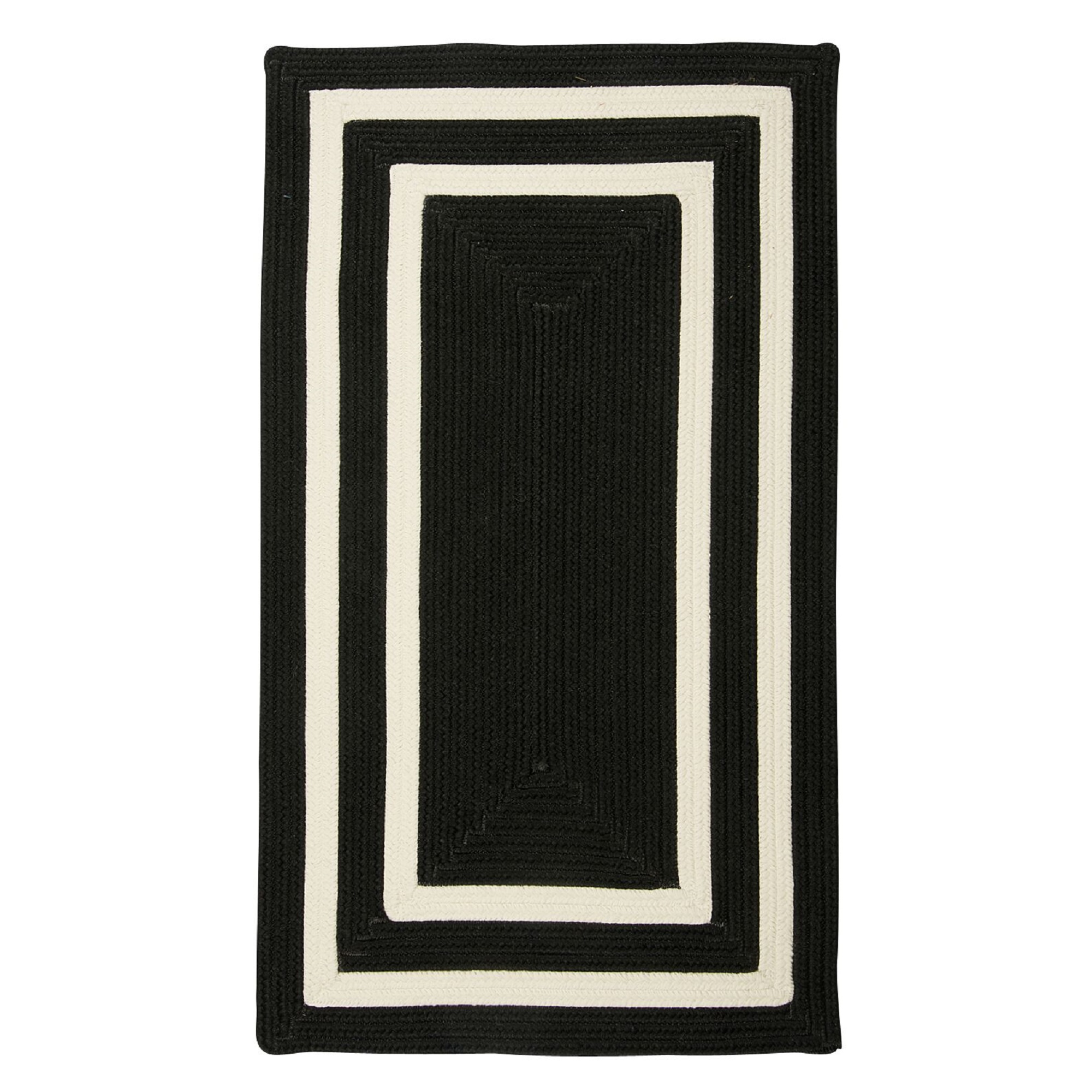 Colonial Mills 6' Black and White Square Modern Braided Area Throw Rug