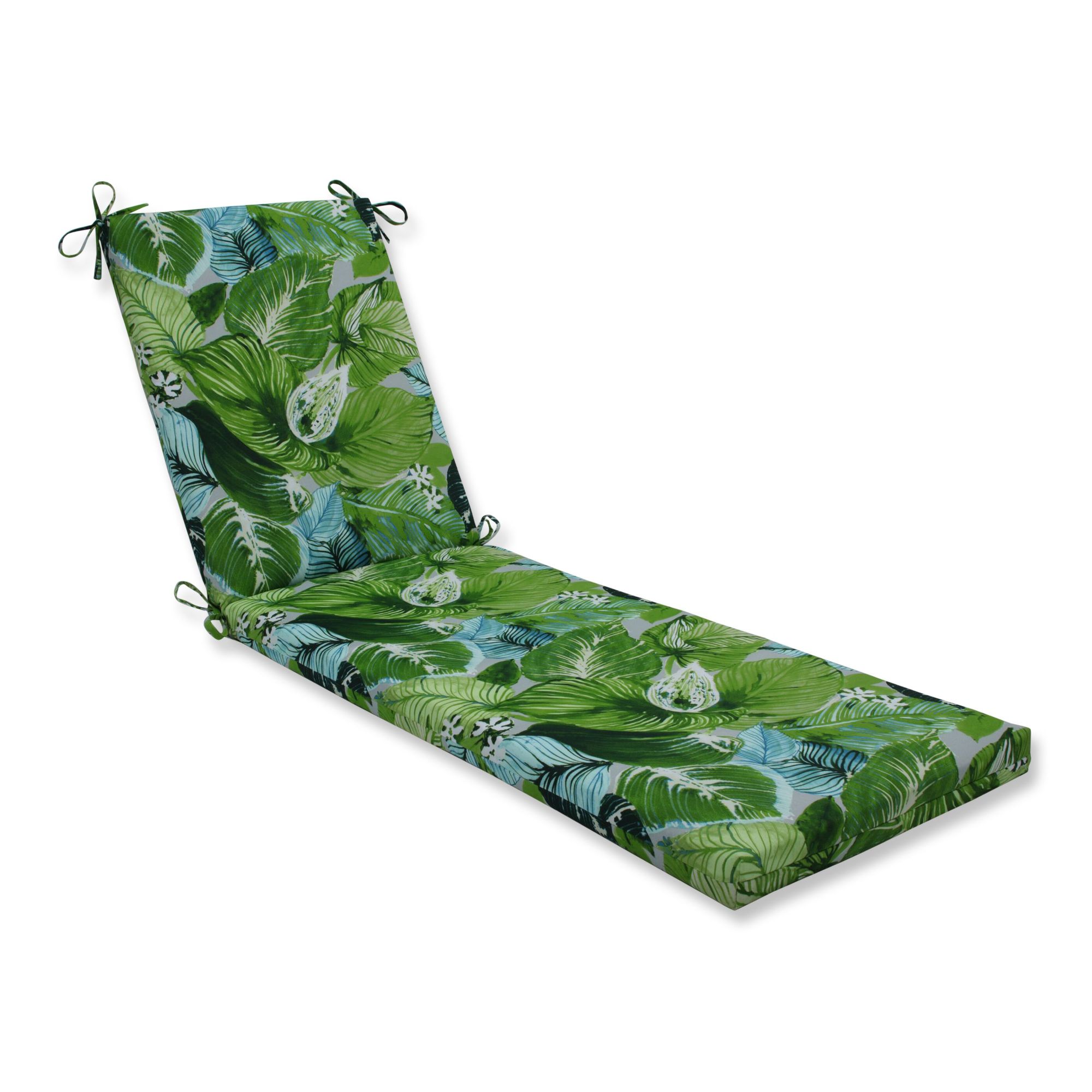CC Home Furnishings 80" Green and Blue Tropical Outdoor Patio Chaise Lounge Cushion