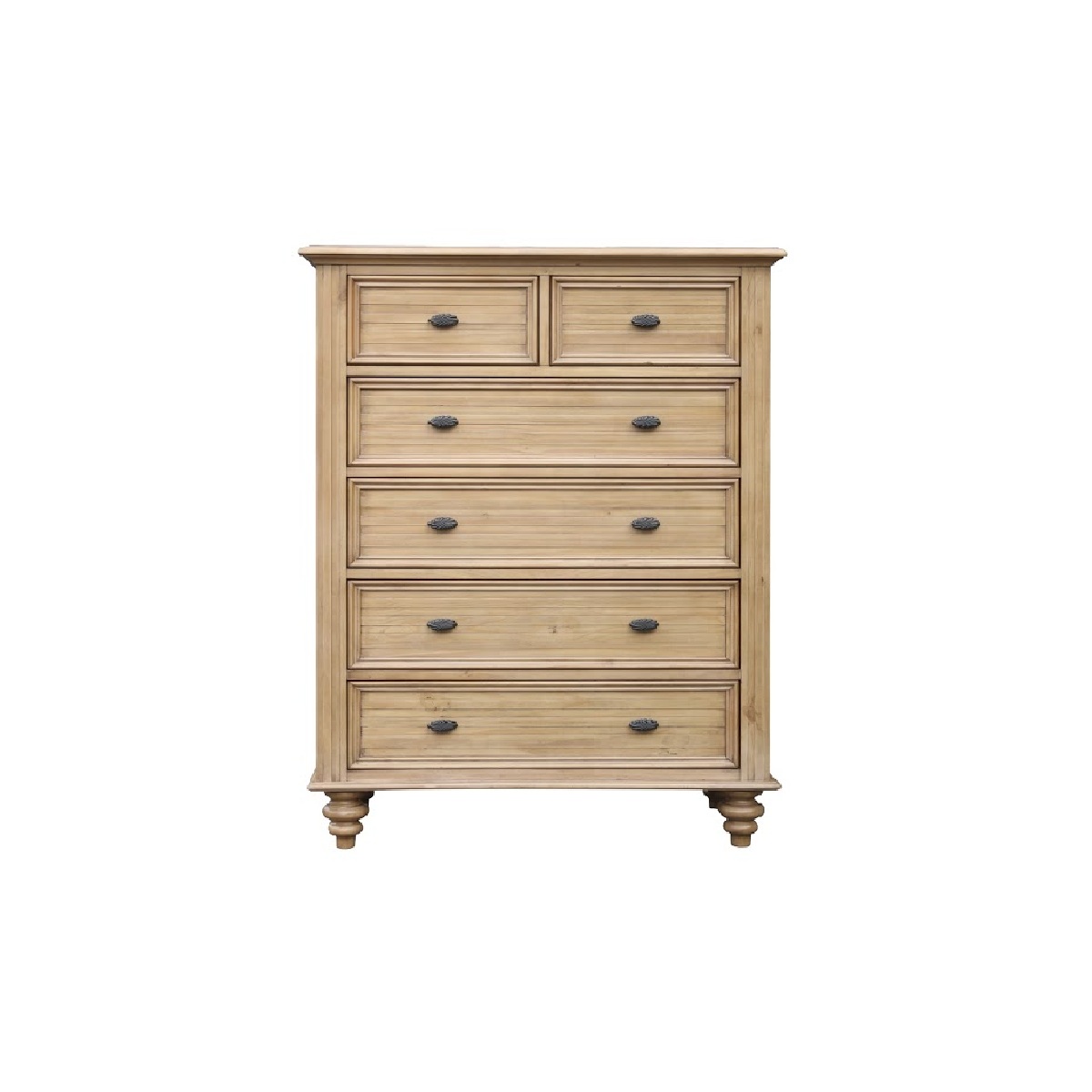 The Hamptons Collection 51" Brown Vintage Casual 6-Drawer Bedroom Chest
