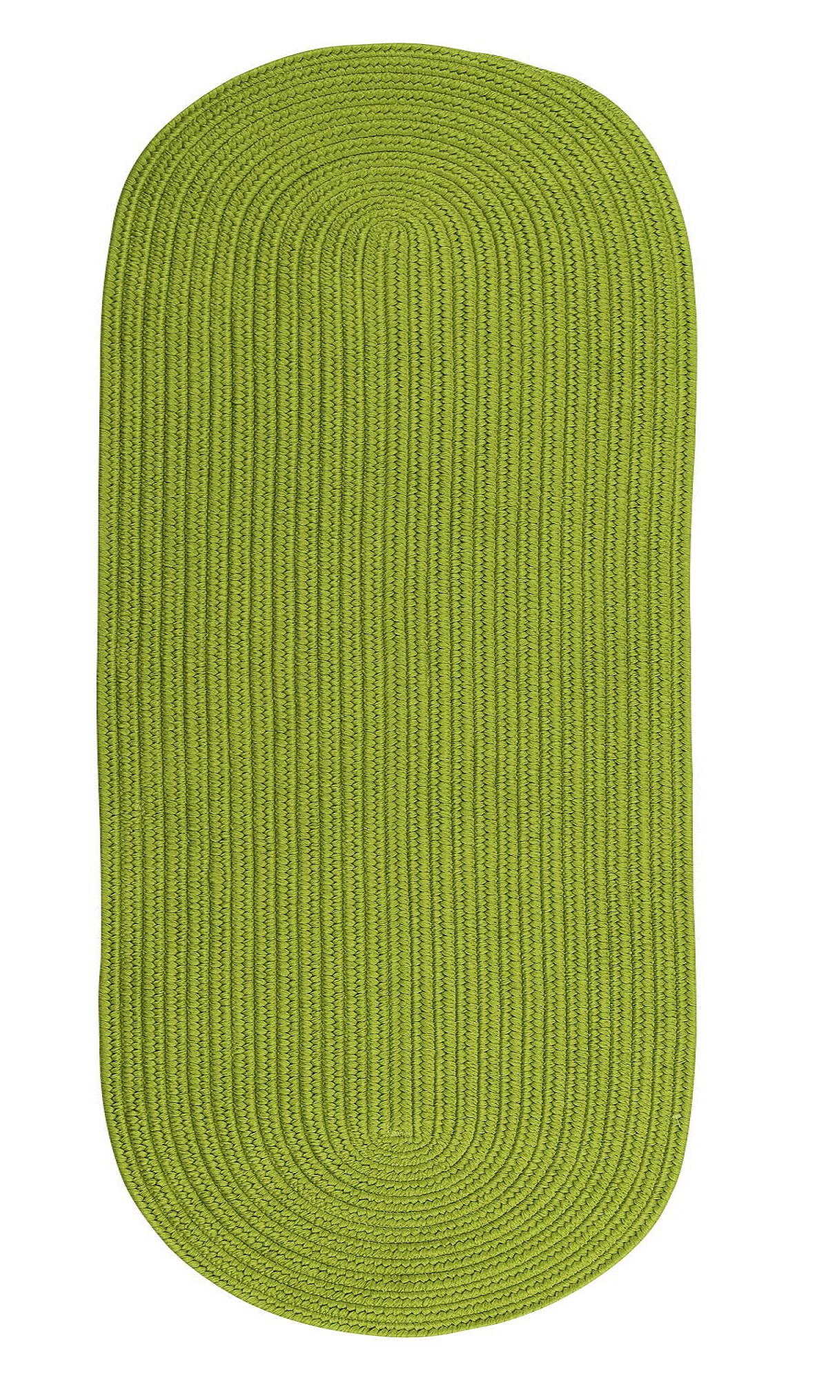 Colonial Mills 2.25' x 12' Lime Green Reversible Oval Area Throw Rug