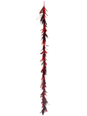 Allstate 6' x 3" Vibrant Red Regal Peacock Feather Artificial Christmas Garland - Unlit