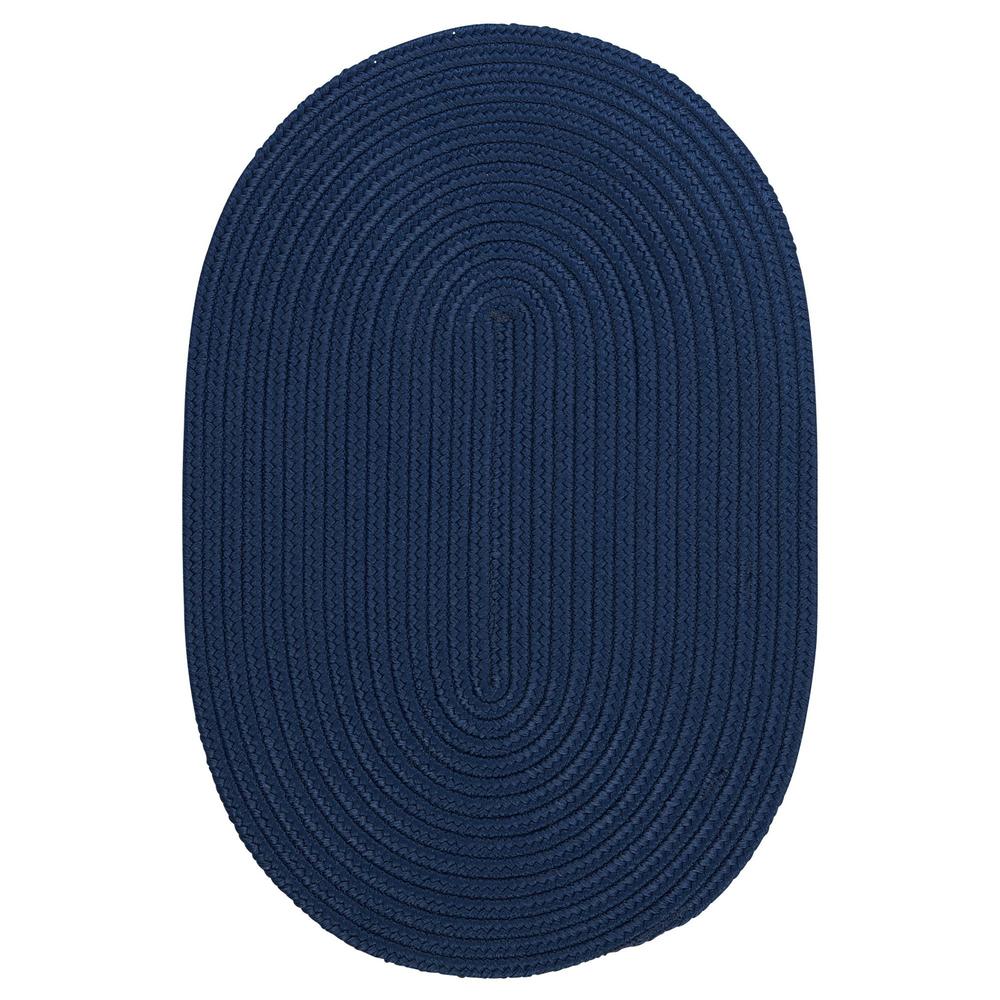 Colonial Mills 14' x 18' Navy Blue Solid All Purpose Handcrafted Reversible Oval Outdoor Area Throw Rug