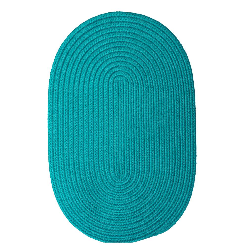 Colonial Mills 4' x 7' Turquoise Blue All Purpose Handcrafted Reversible Oval Outdoor Area Throw Rug