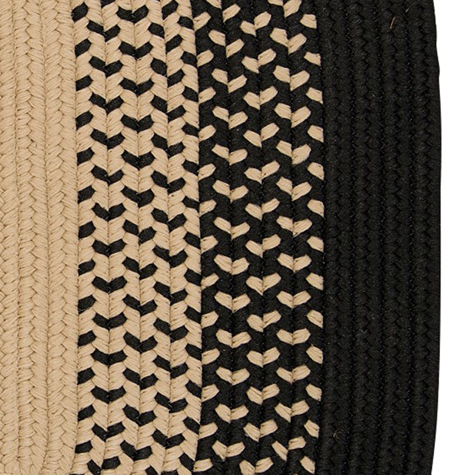 Colonial Mills 2.25' x 3.8' Beige and Black All Purpose Handcrafted Reversible Oval Outdoor Area Throw Rug