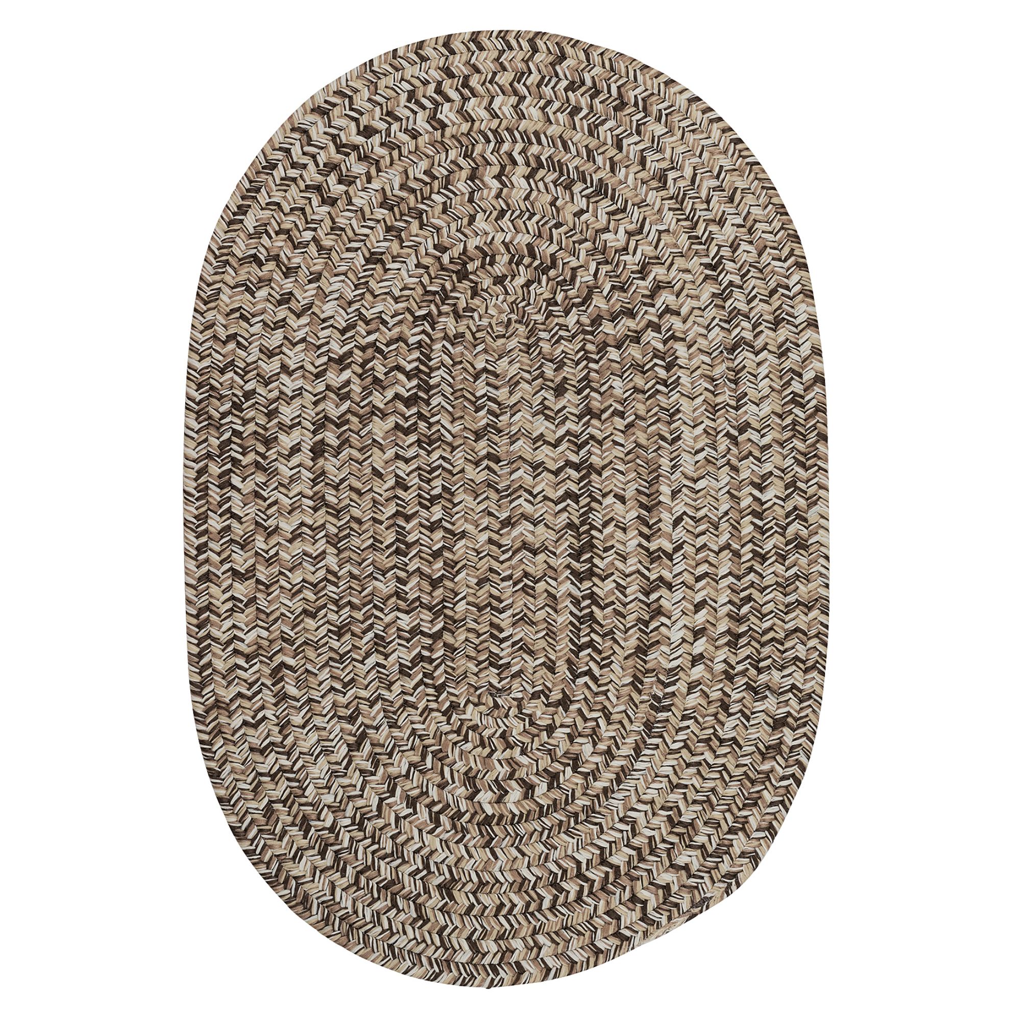 Colonial Mills 5' x 7' Cedar Brown All Purpose Handcrafted Reversible Oval Outdoor Area Throw Rug