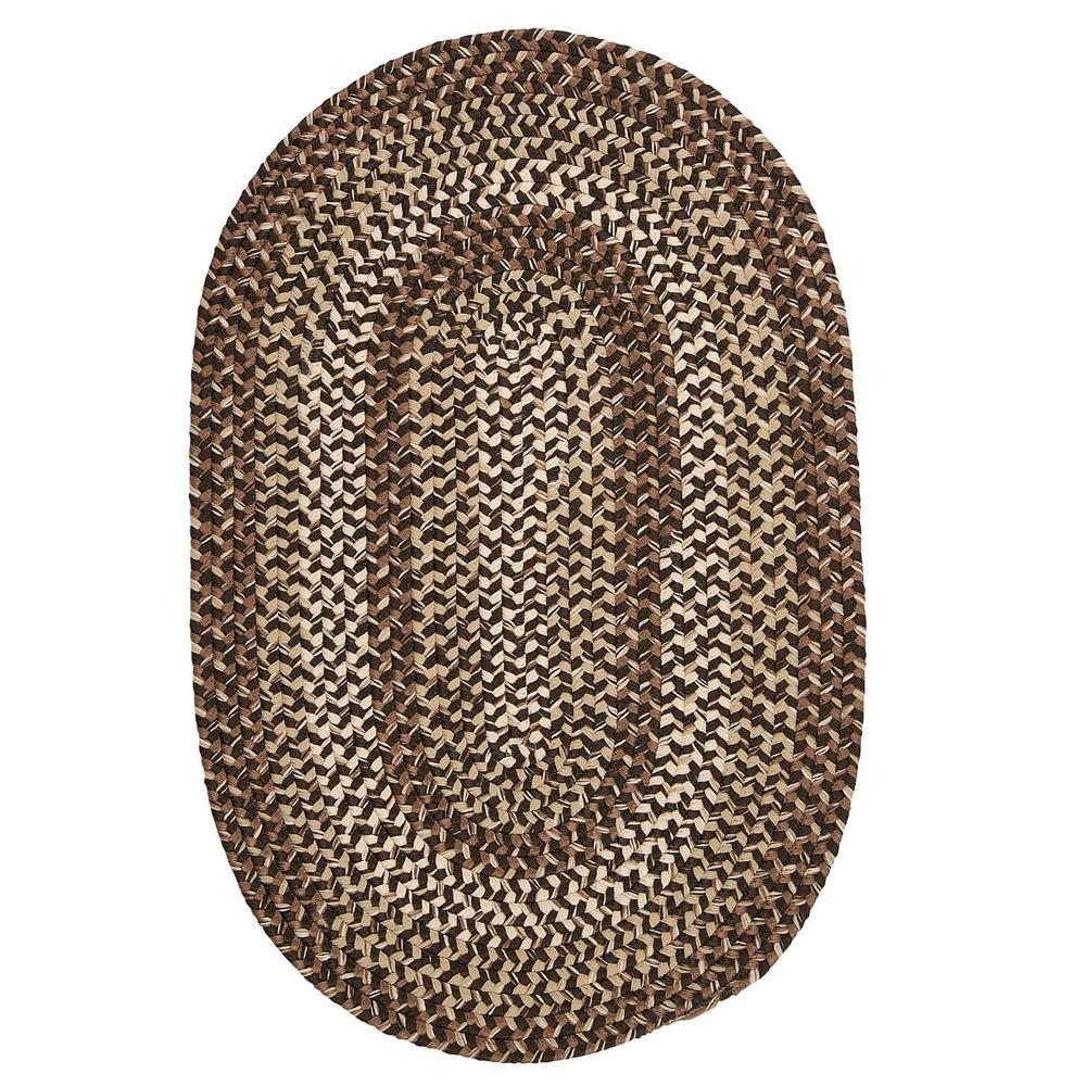 Colonial Mills 1.6' x 2.5' Brown and Beige Handcrafted Oval Outdoor Area Throw Rug
