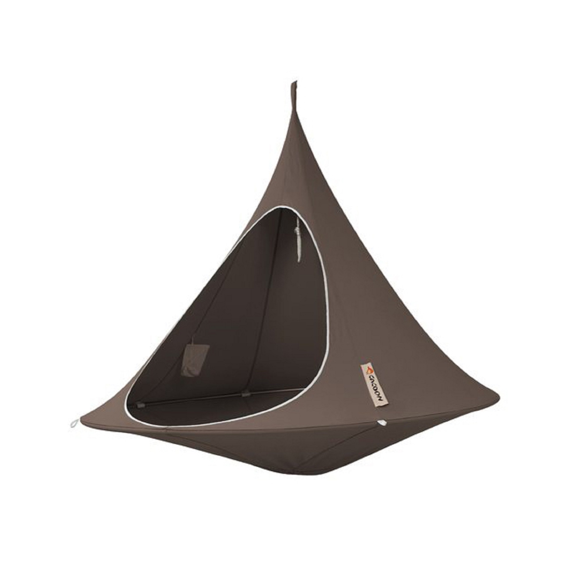 The Hamptons Collection 72” Brown Two Person Hanging Cacoon Chair with Hanging Hardware