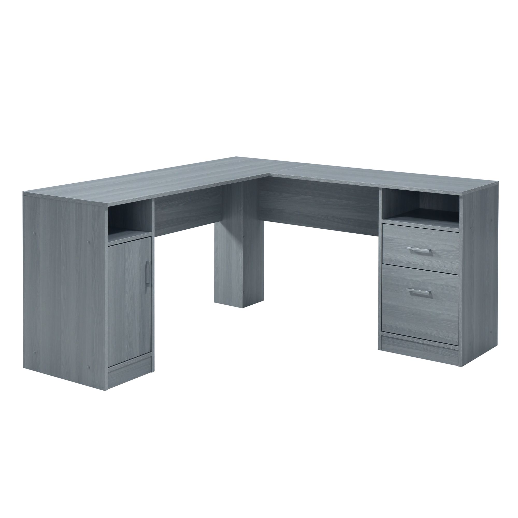 Techni Office Solutions 59.5" Gray Durable L-Shaped Computer Desk