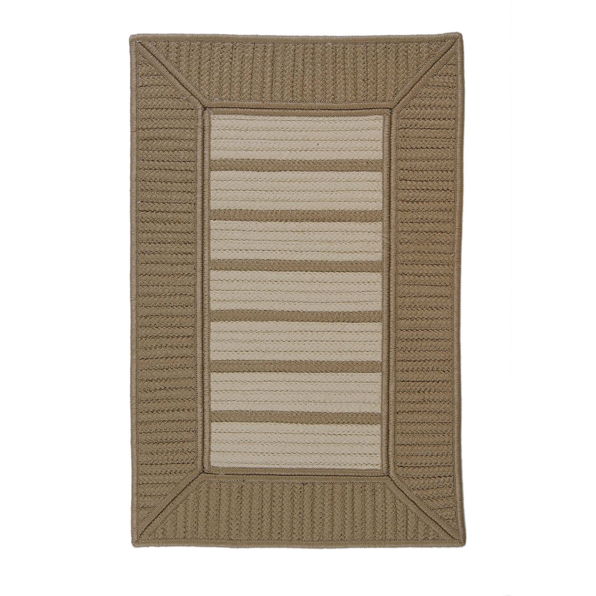 Colonial Mills 4' x 6' Tan and Beige All Purpose Handcrafted Reversible Rectangular Outdoor Area Throw Rug