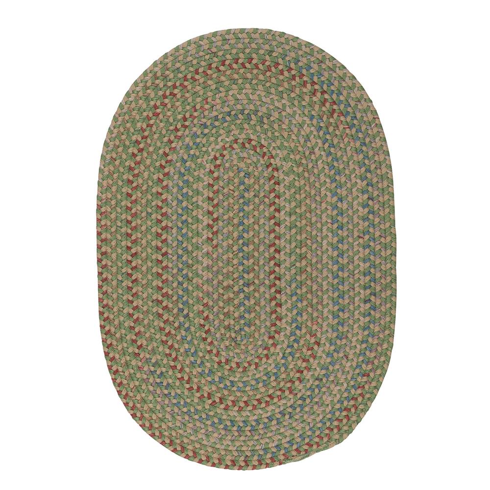 Colonial Mills 7' x 10' Brown and Green All Purpose Handcrafted Reversible Oval Area Throw Rug Runner