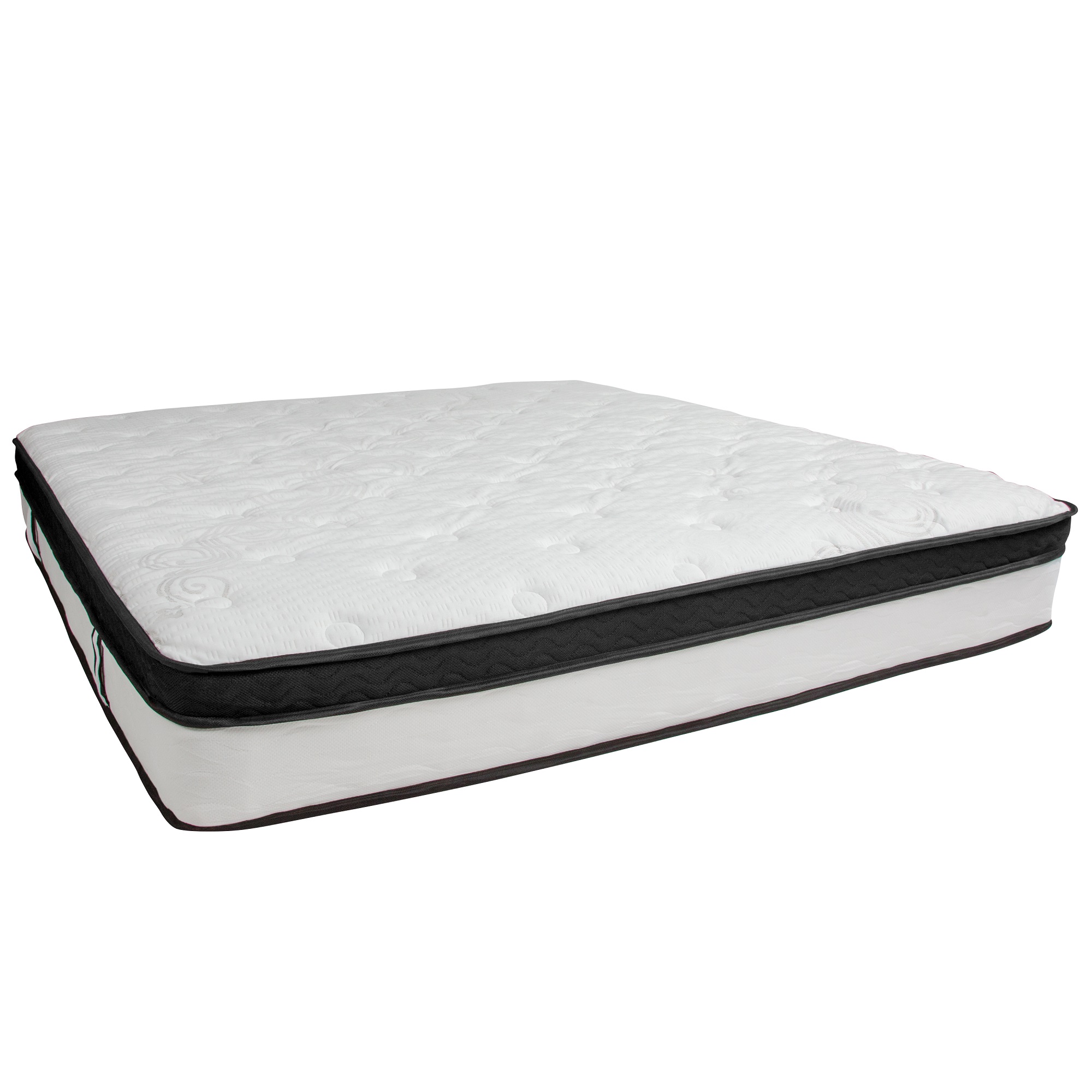Flash Furniture 81" White and Gray King Size Memory Foam and Pocket Spring Mattress