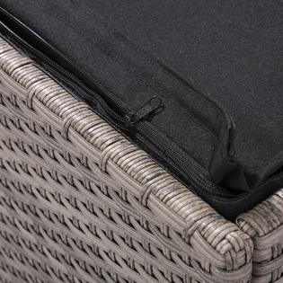 Glitzhome 6941327103811 52.76" Gray Outdoor Wicker Storage Box