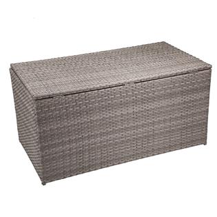 Glitzhome 6941327103811 52.76" Gray Outdoor Wicker Storage Box