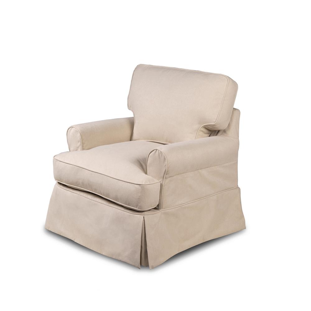 The Hamptons Collection 34” Beige Horizon Slipcovered T-Cushion Chair