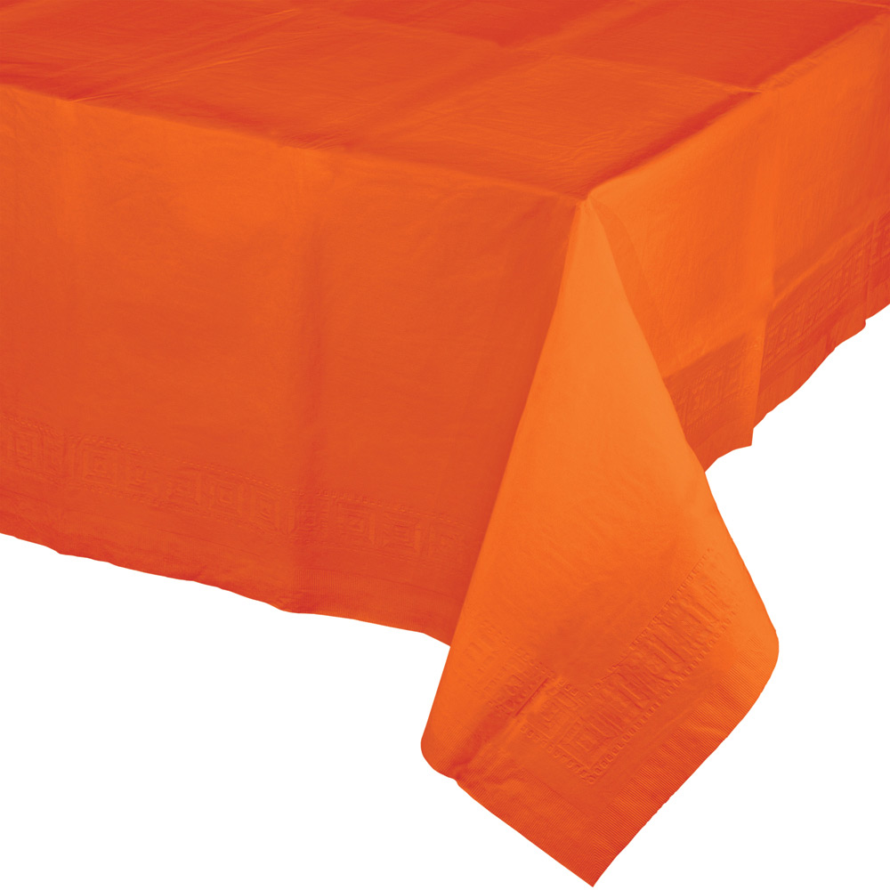 Party Central Club Pack of 12 Orange Disposable Picnic Party Table Covers 108"