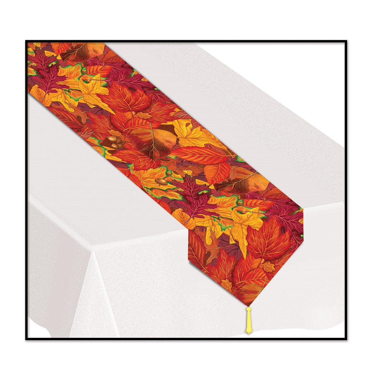 Beistle Club Pack of 12 Brown Fall Leaf Disposable Banquet Party Table Runners 6'