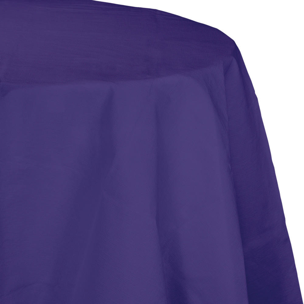 Party Central Club Pack of 12 Purple Disposable Round Picnic Party Table Covers 82"