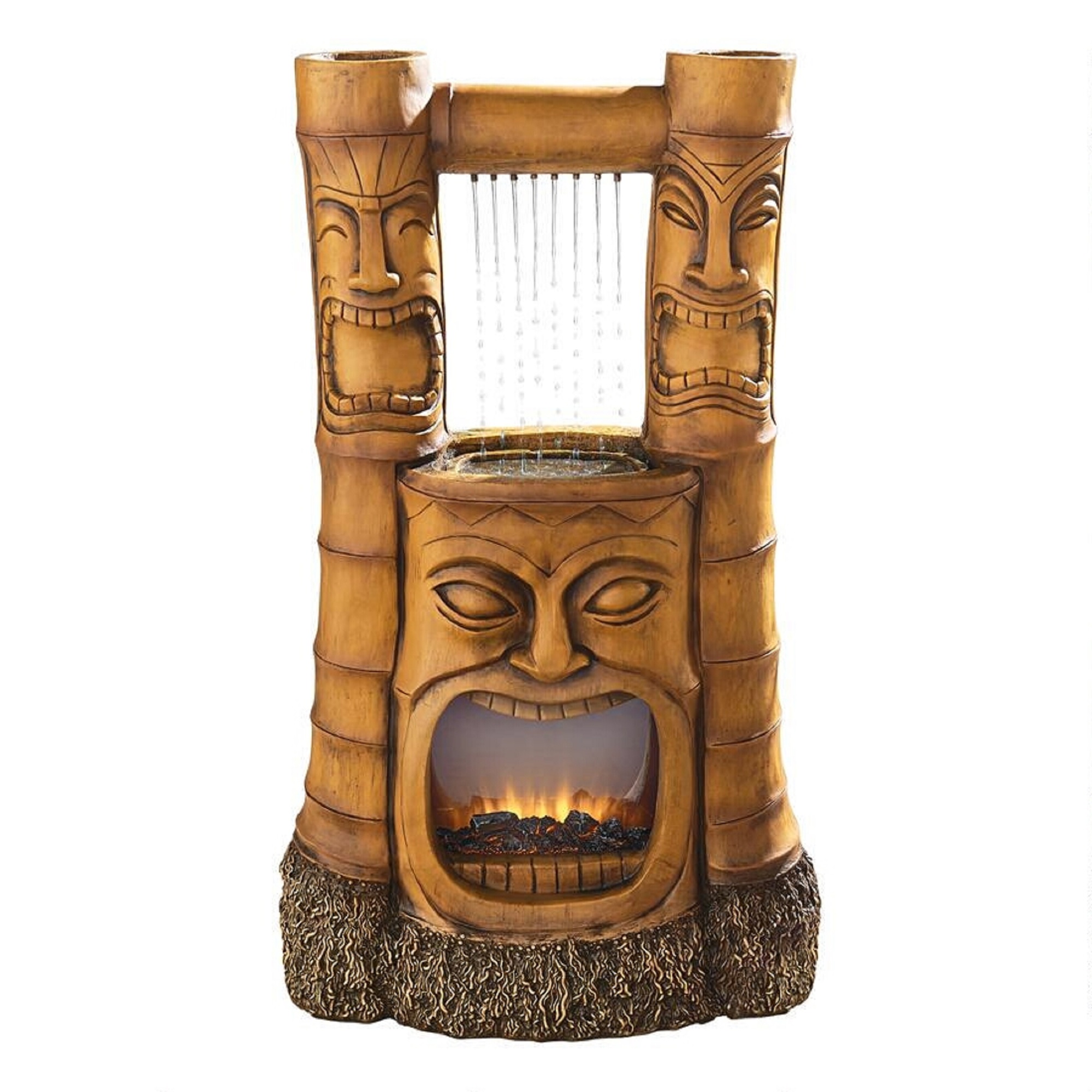 Outdoor Living and Style 38" The God Of Fire Tiki Water Fountain