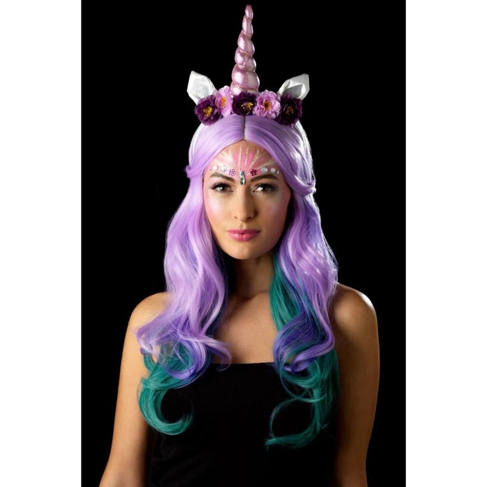 Smiffys 20" Pink and White Unicorn Women Adult Halloween Make Up Kit Costume Accessory