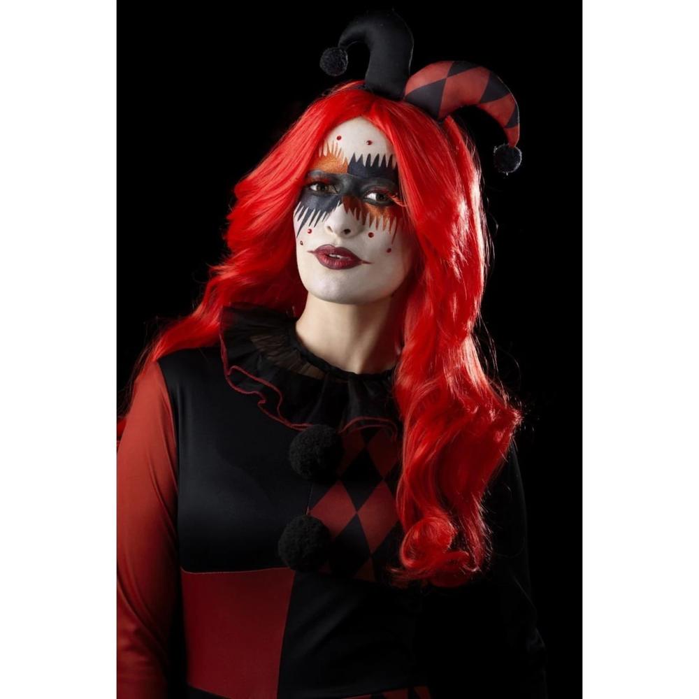 Smiffys 39" Red and Black Harlequin Women Adult Halloween Makeup Kit Costume Accessory
