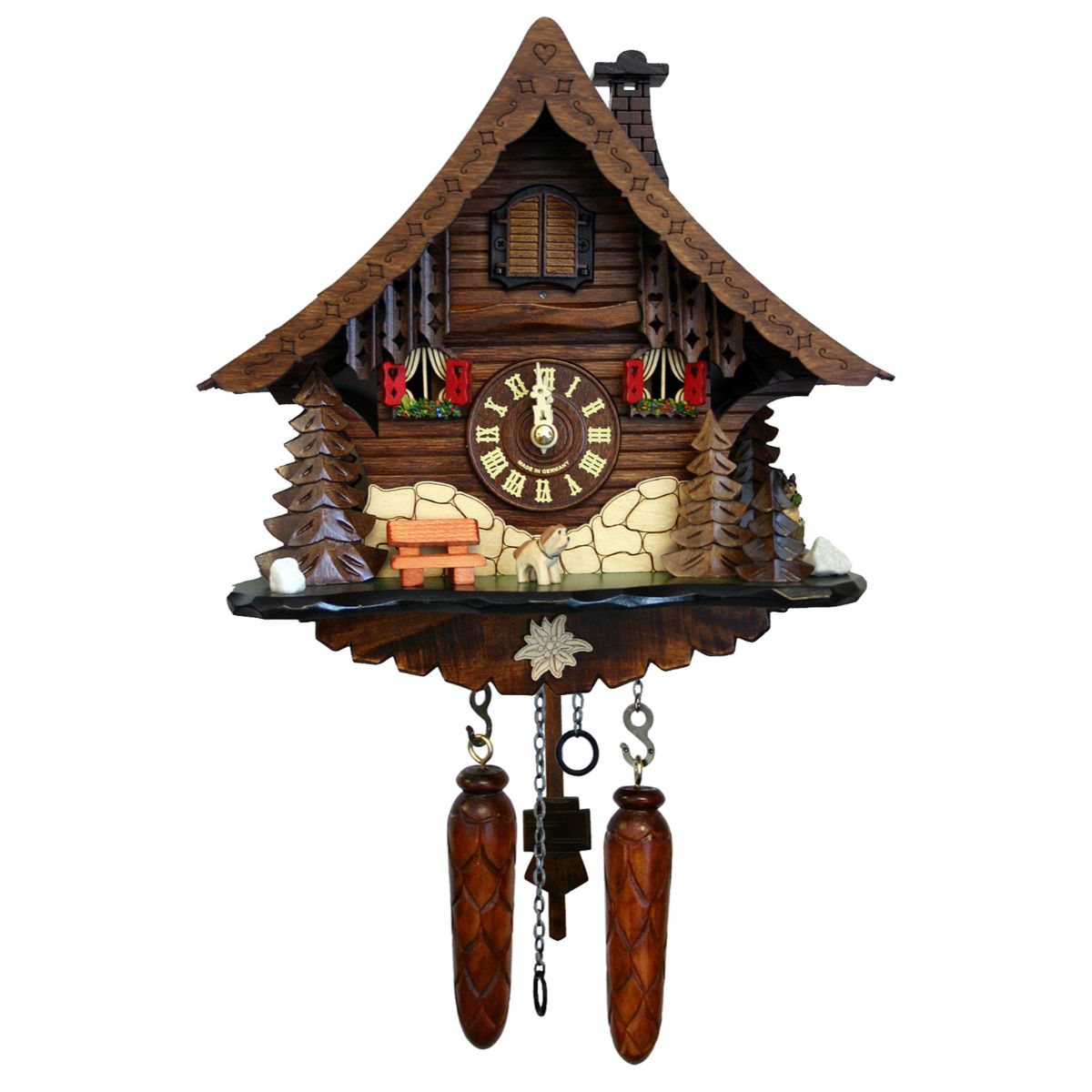 Alexander 10-Inch Engstler Battery-Operated Cuckoo Wall Clock With Forest Tree's