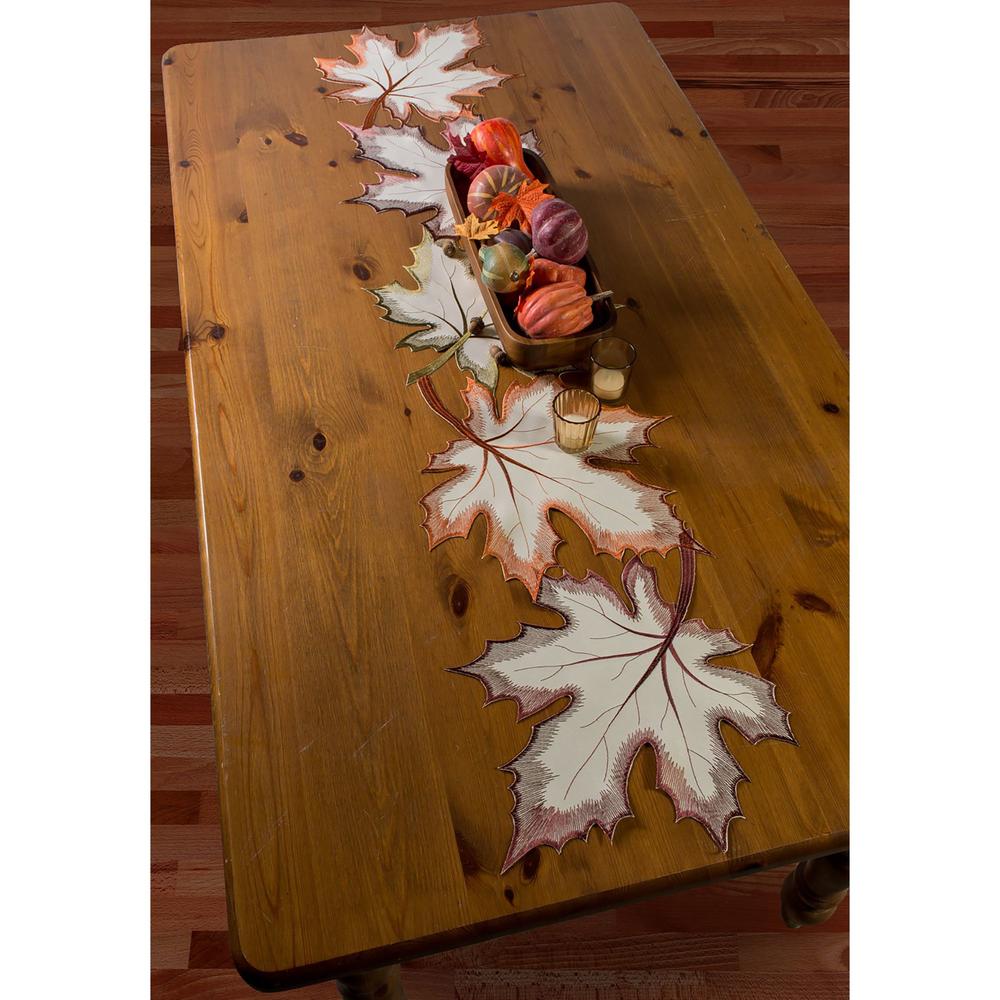 Contemporary Home Living 60" Maple Leaves Printed Fall Harvest Table Runner