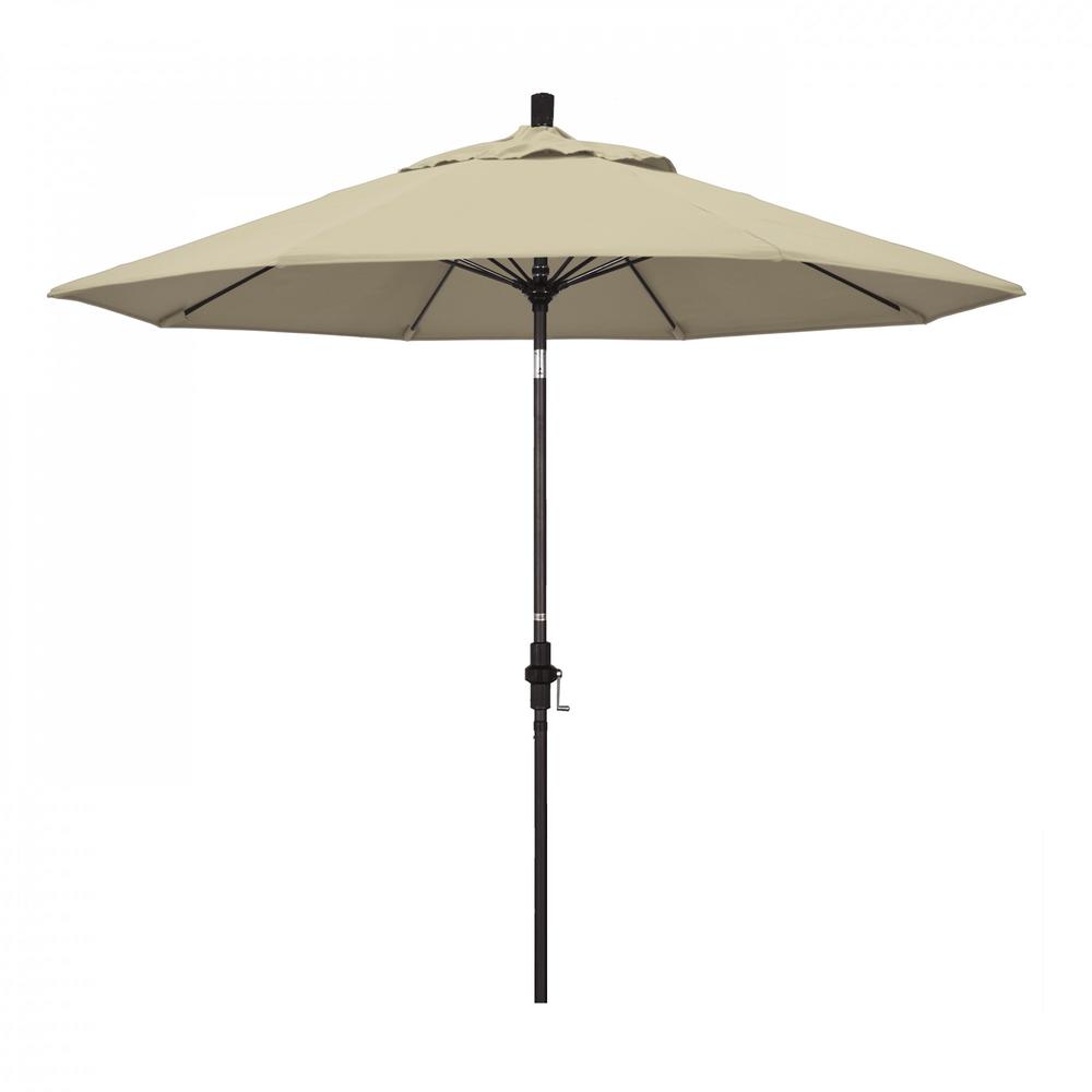 Outdoor Living and Style 9ft Outdoor Sun Master Series Patio Umbrella With Crank Lift and Collar Tilt System, Beige