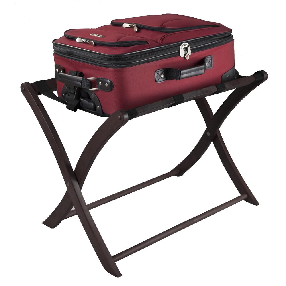Contemporary Home Living 20” Espresso Brown Scarlett Luggage Rack