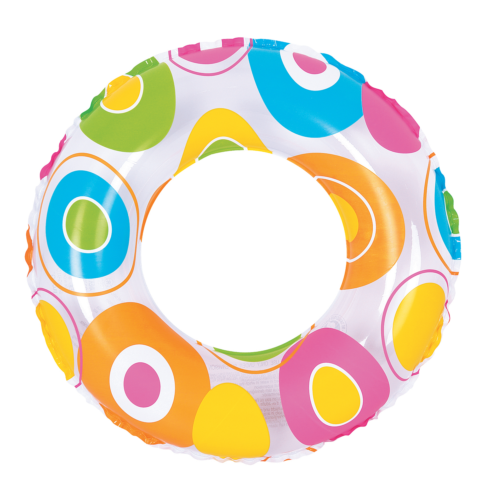 Pool Central 20" Inflatable Circle Print Swimming Pool Inner Tube Ring Float