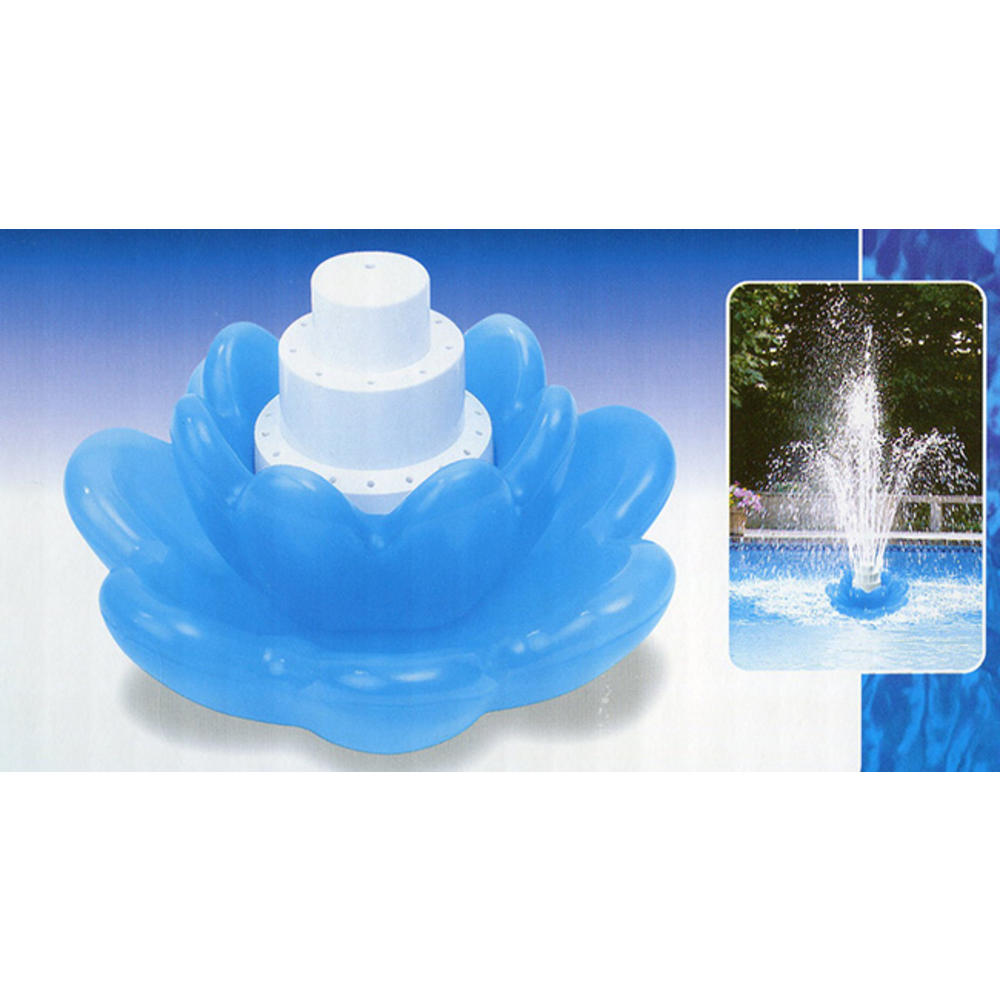Swim Central 11-Inch Blue Triple Tier Flower Blossom Swimming Pools Water Fountain