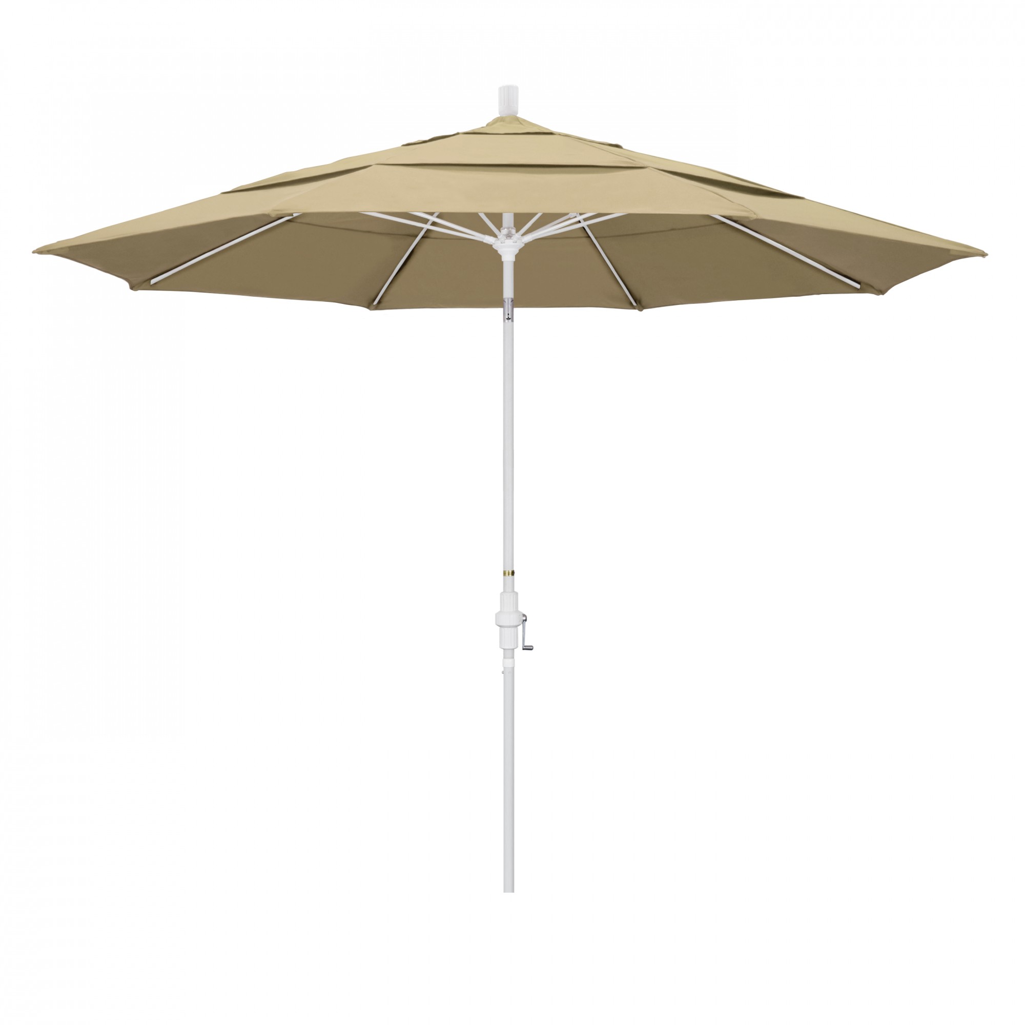 Outdoor Living and Style 11ft Outdoor Sun Master Series Patio Umbrella With Crank Lift and Collar-Tilt System, Beige