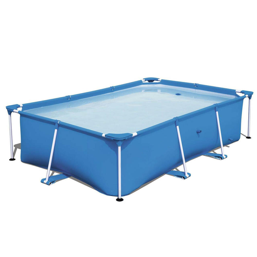 Pool Central 8.5ft x 5.5ft Rectangular Framed Above Ground Swimming Pool with Filter Pump