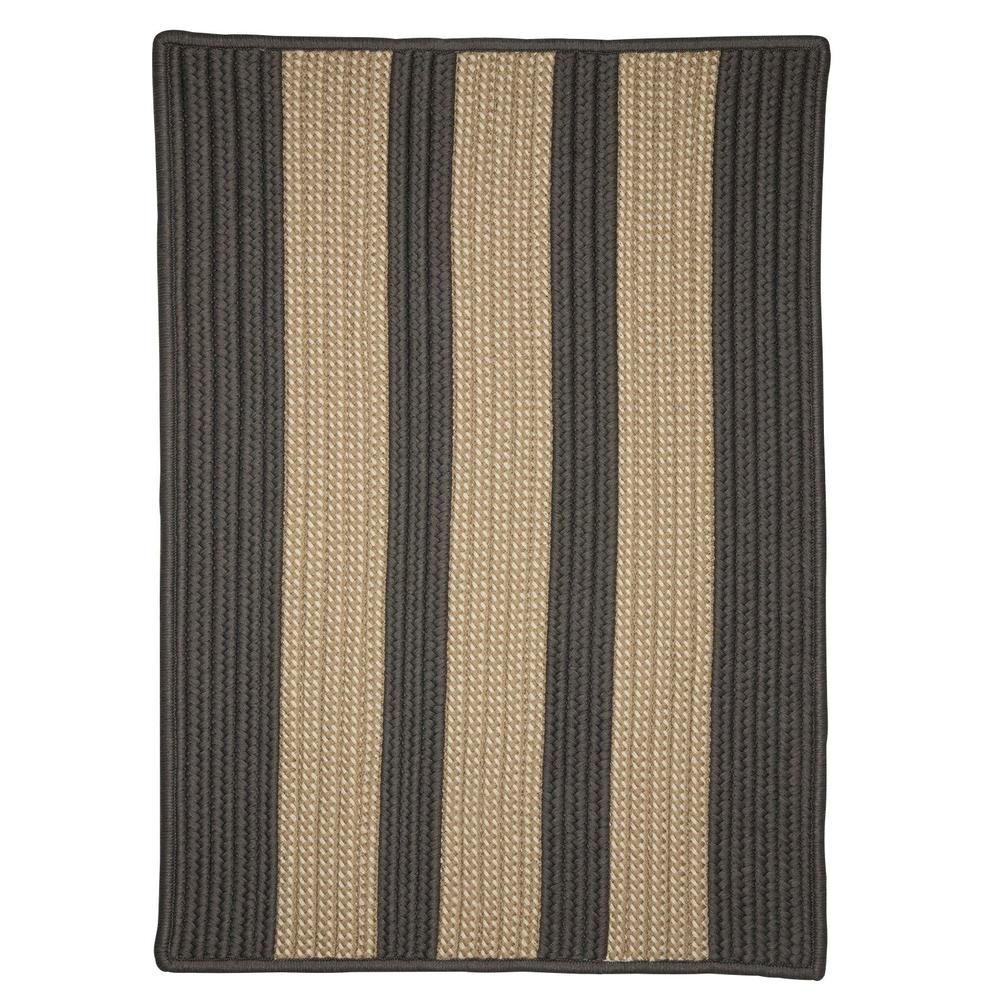 Colonial Mills 10' Beige and Gray Striped Square Area Rug