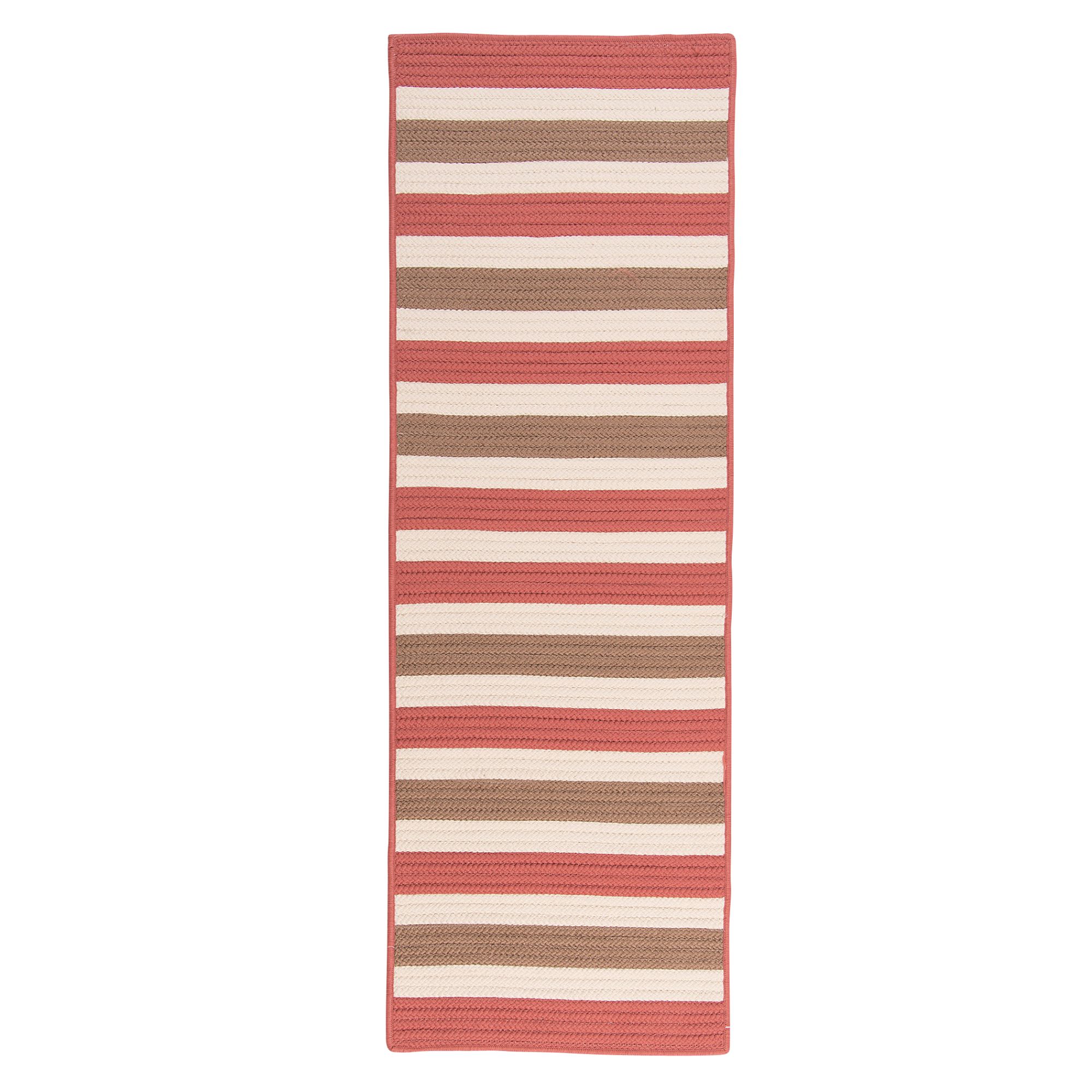 Brown Striped Outdoor Area Throw Rug Runner, Red And White Striped Rug Runner