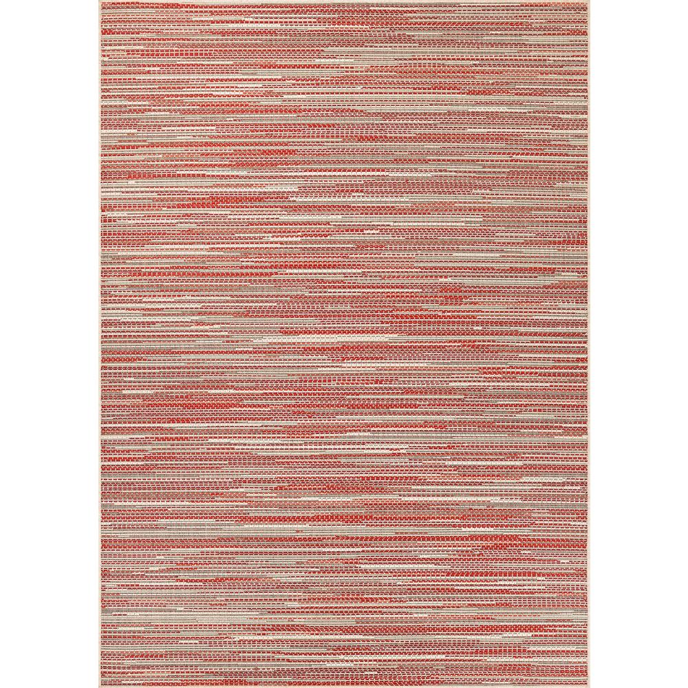 Couristan 2.25' x 11.75' Red and Beige Striped Rectangular Outdoor Area Throw Rug Runner