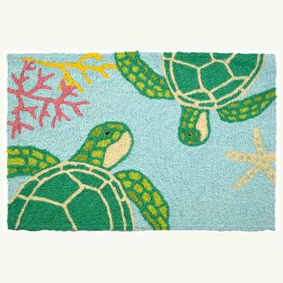 Homefires Rugs 1.5' x 2.5' Vibrant Rectangular Floating Sea Turtles ...