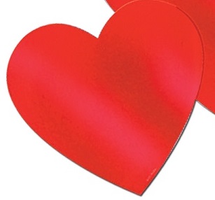 Beistle Pack of 24 Red Foil Heart Cutout Valentine Decorations 15"