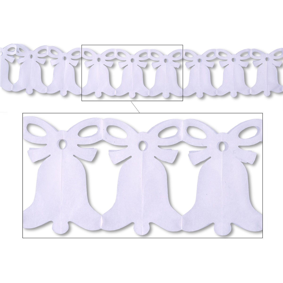 Beistle Club Pack of 12 Annivesary Themed White Westminster Bell Garland Party Decorations 12'